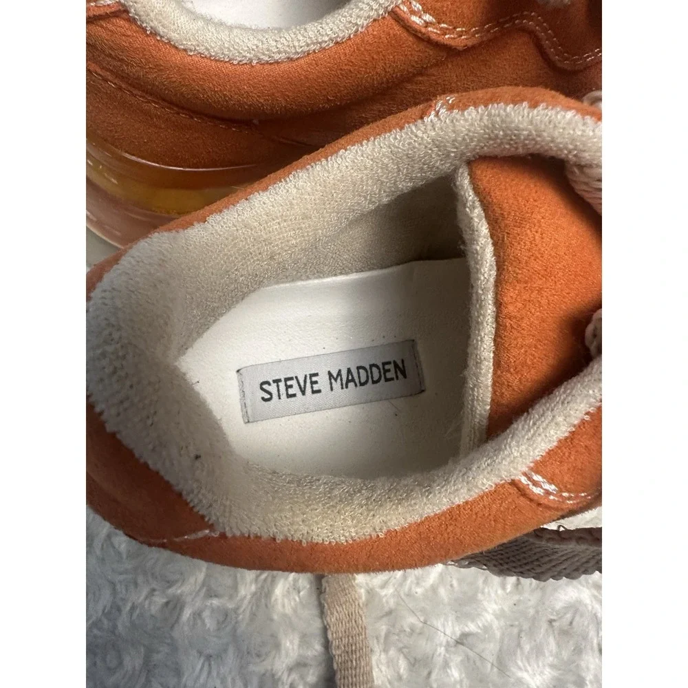 Steve Madden Evolved EVOLOVED1 Men's Low Top Lace-Up Sneakers Orange/Beige
